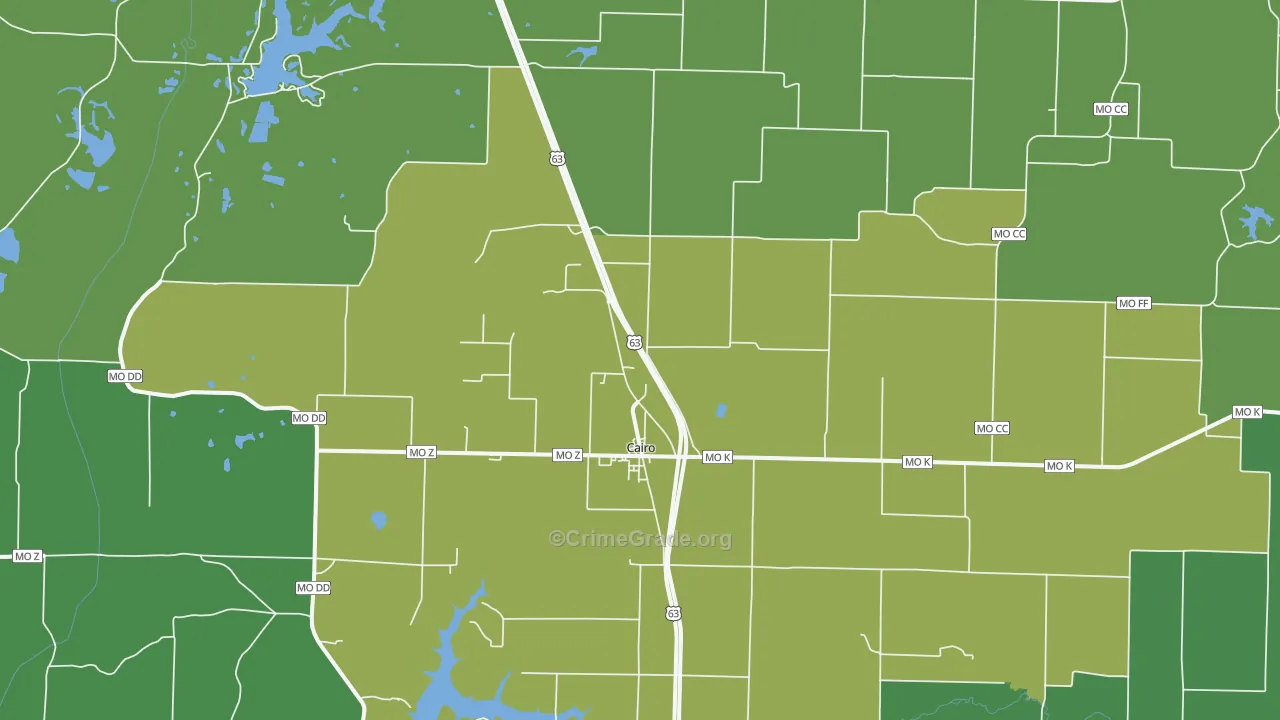 65239, MO Map of Vehicle Theft Rates
