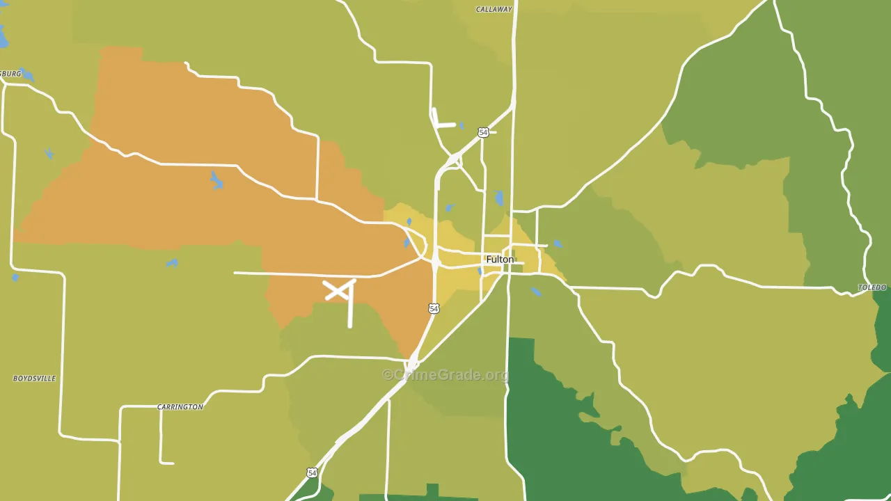 65251, MO Map of Vehicle Theft Rates