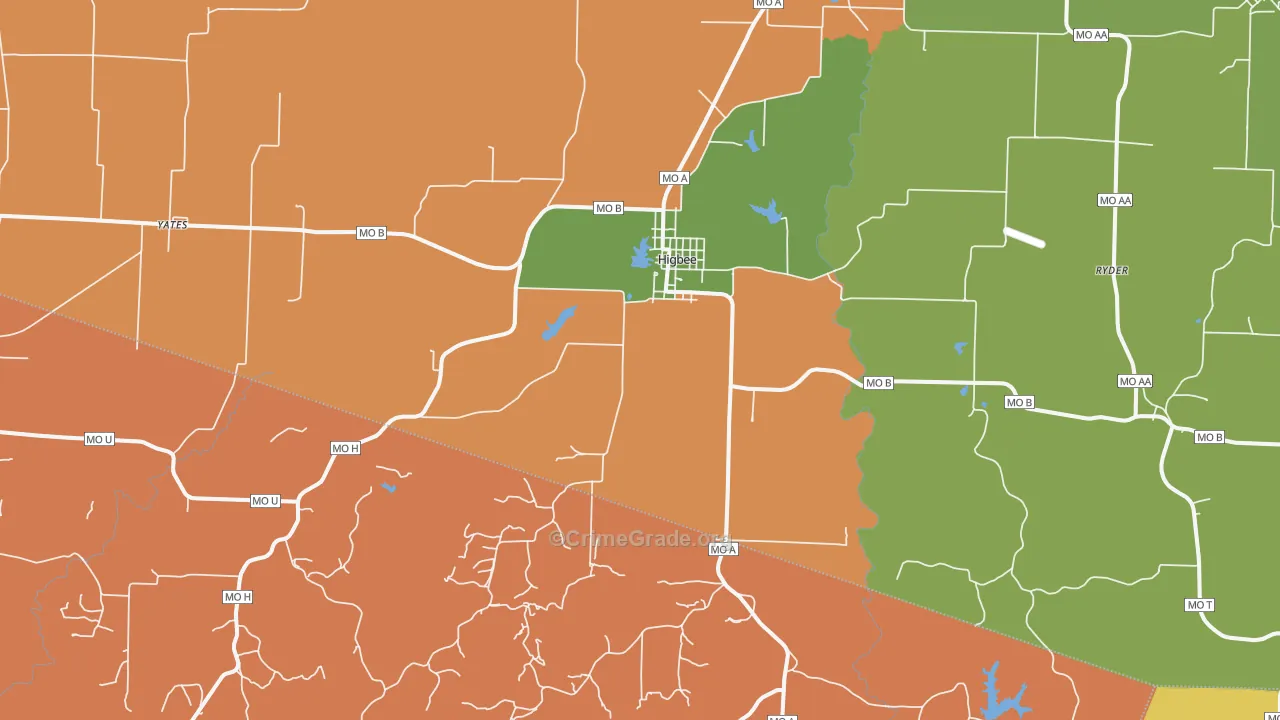 65257, MO Map of Vehicle Theft Rates