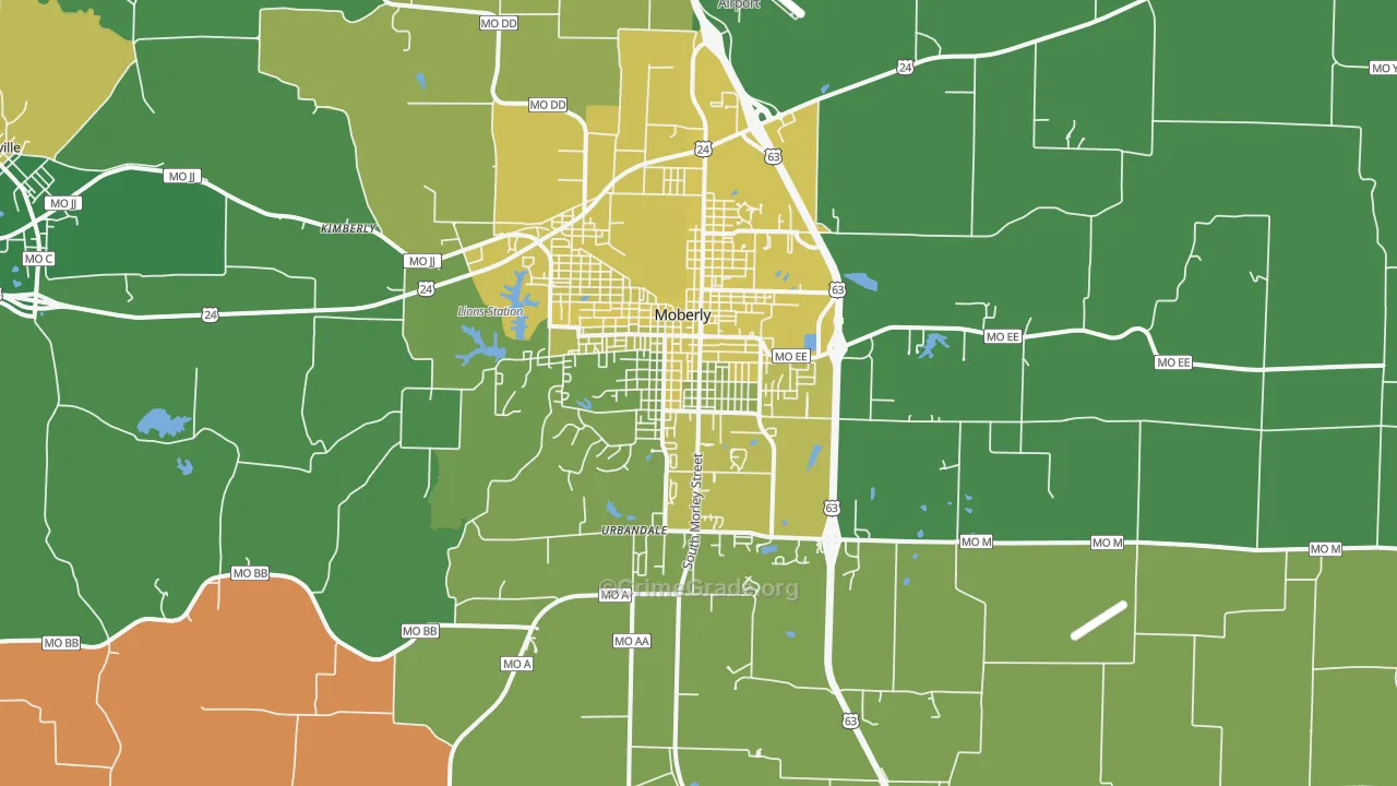 65270, MO Map of Vehicle Theft Rates