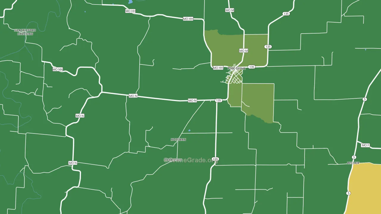 65276, MO Map of Vehicle Theft Rates
