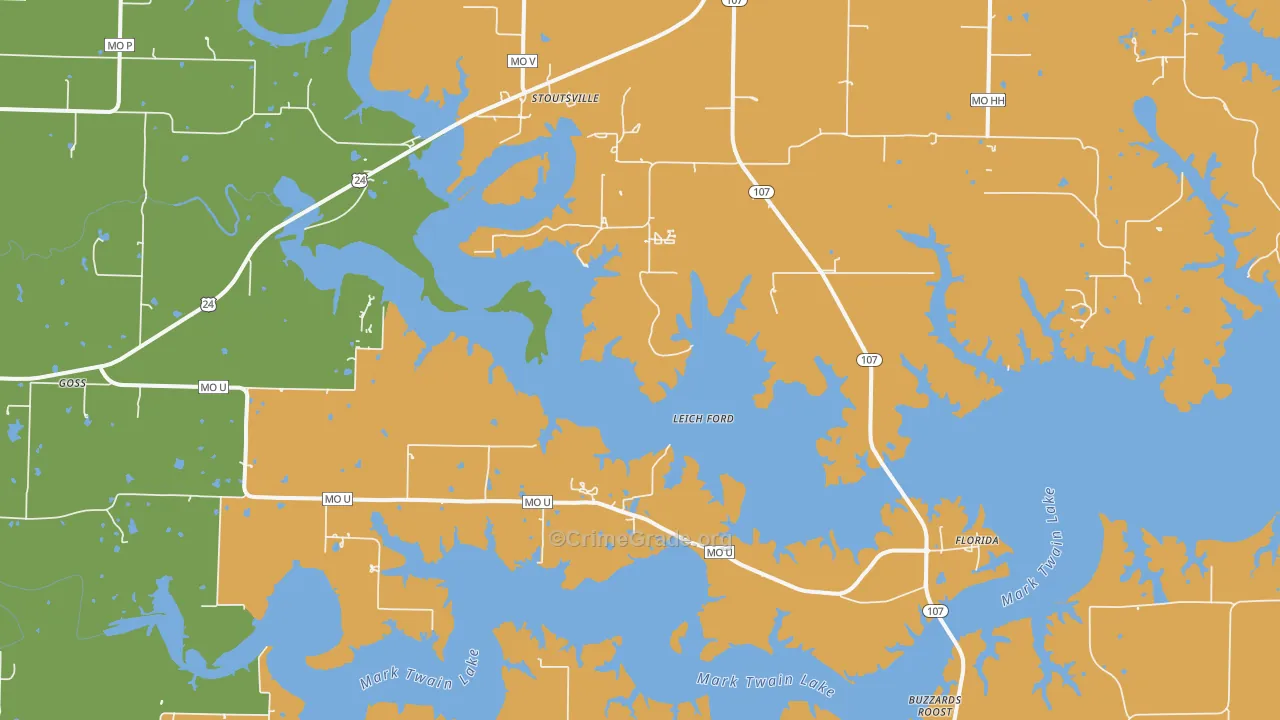 65283, MO Map of Vehicle Theft Rates