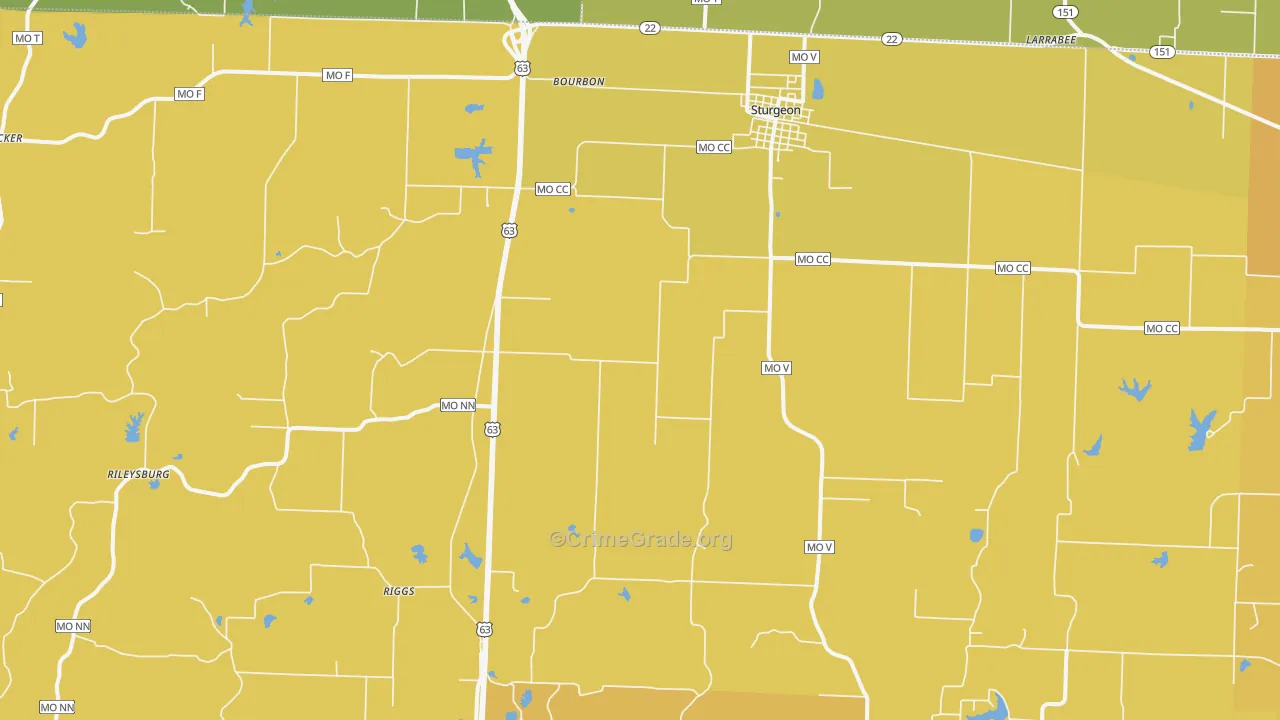 65284, MO Map of Vehicle Theft Rates