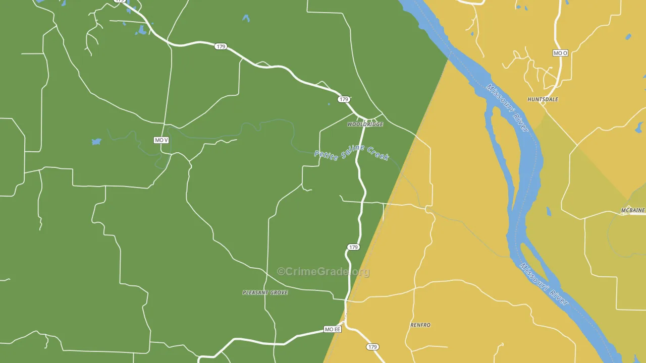 65287, MO Map of Vehicle Theft Rates
