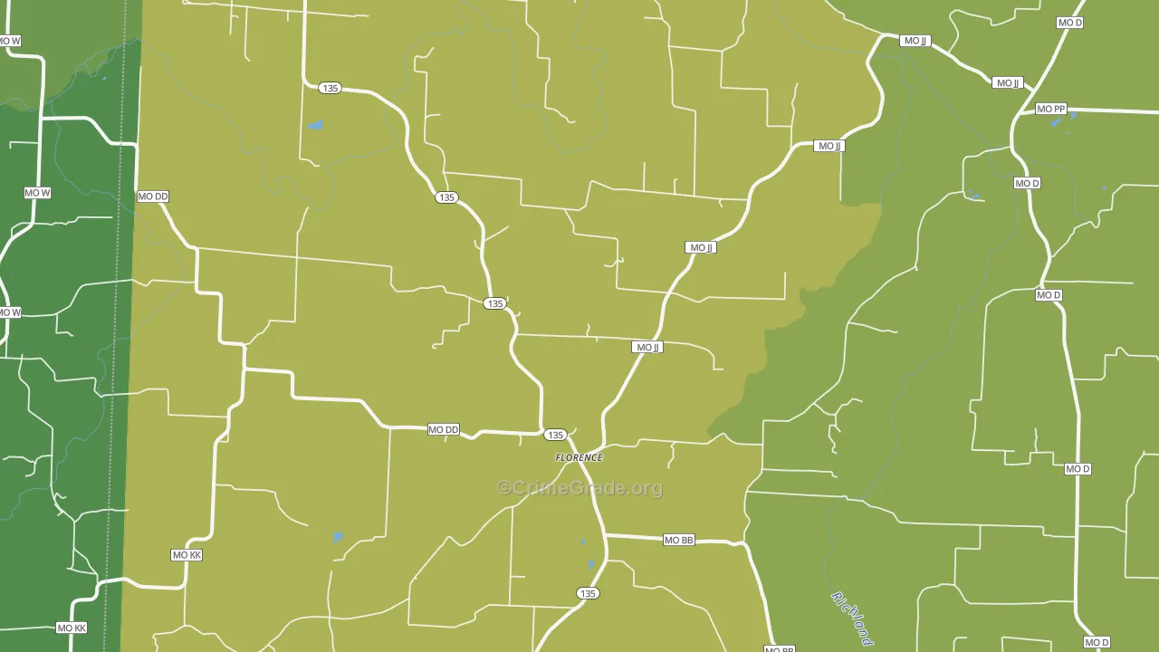 65329, MO Map of Vehicle Theft Rates