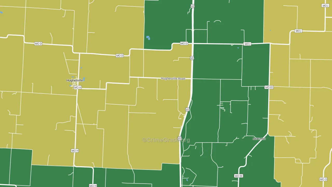 65334, MO Map of Vehicle Theft Rates