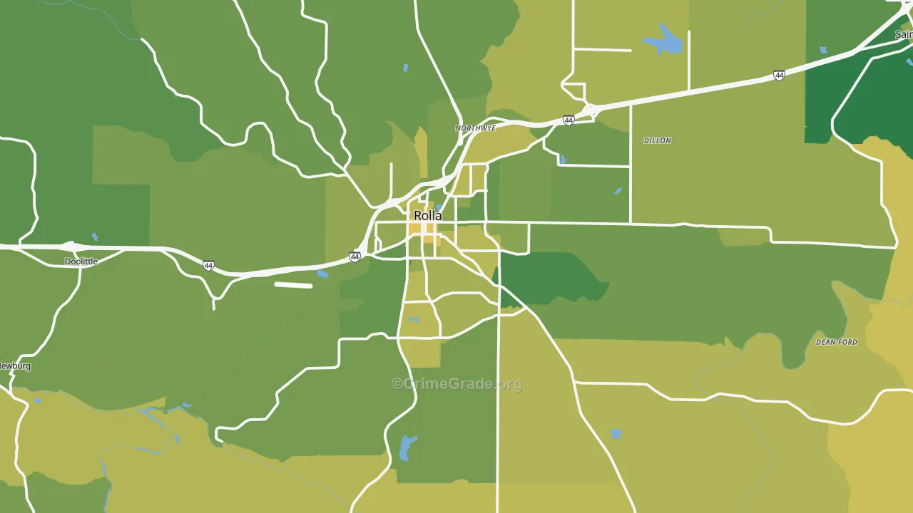 65401, MO Map of Vehicle Theft Rates