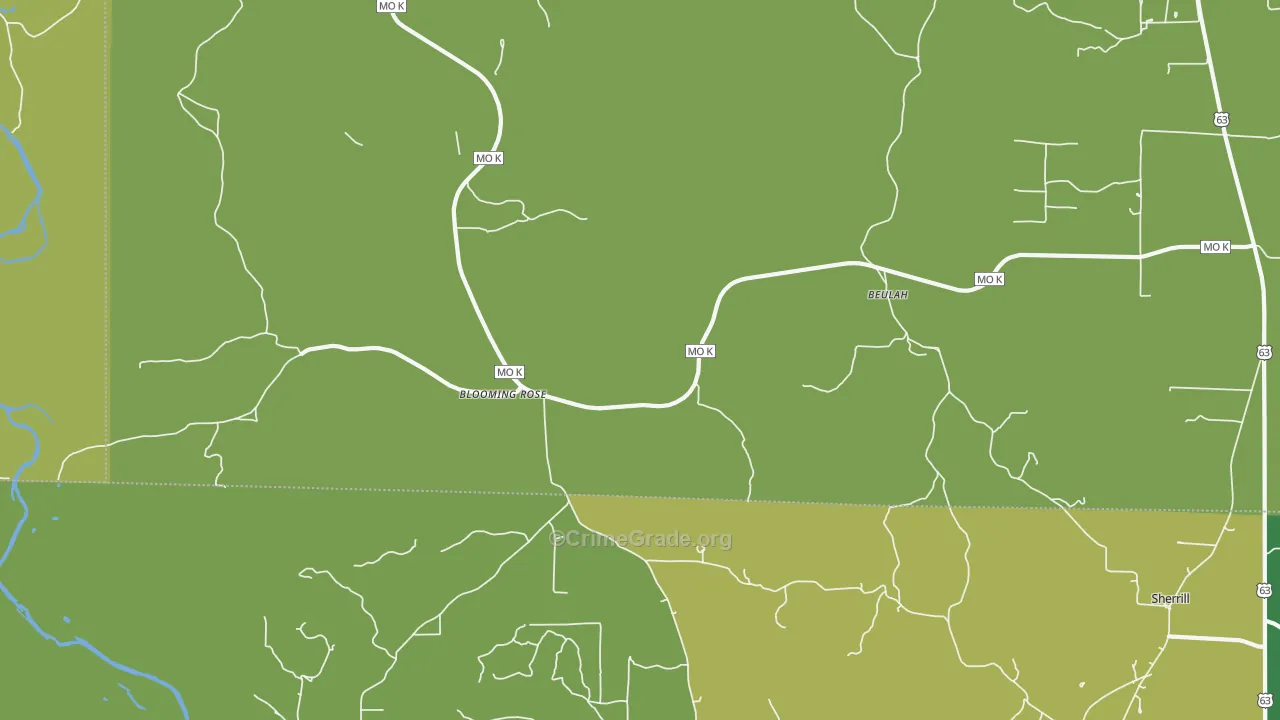 65436, MO Map of Vehicle Theft Rates