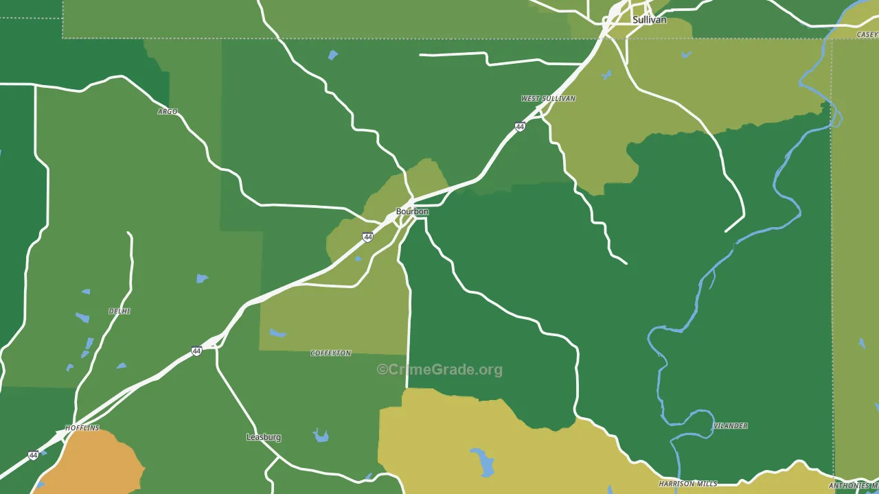 65441, MO Map of Vehicle Theft Rates