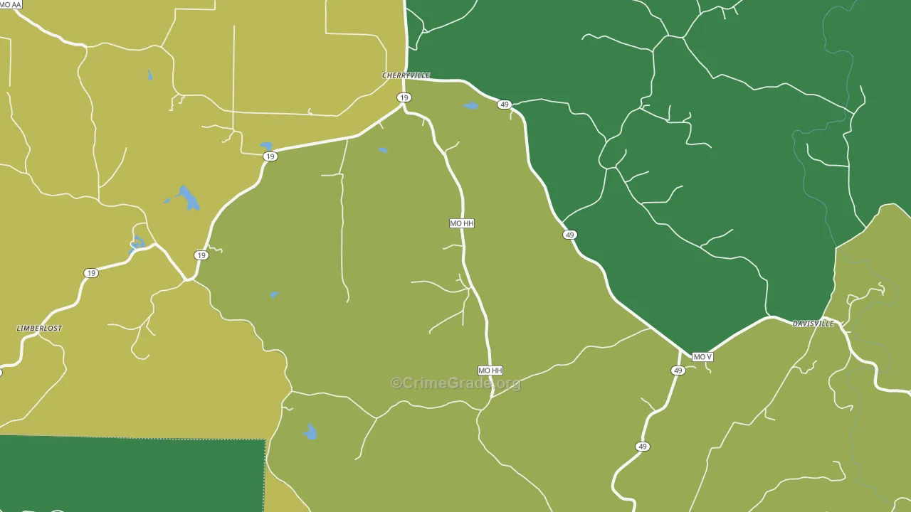 65446, MO Map of Vehicle Theft Rates