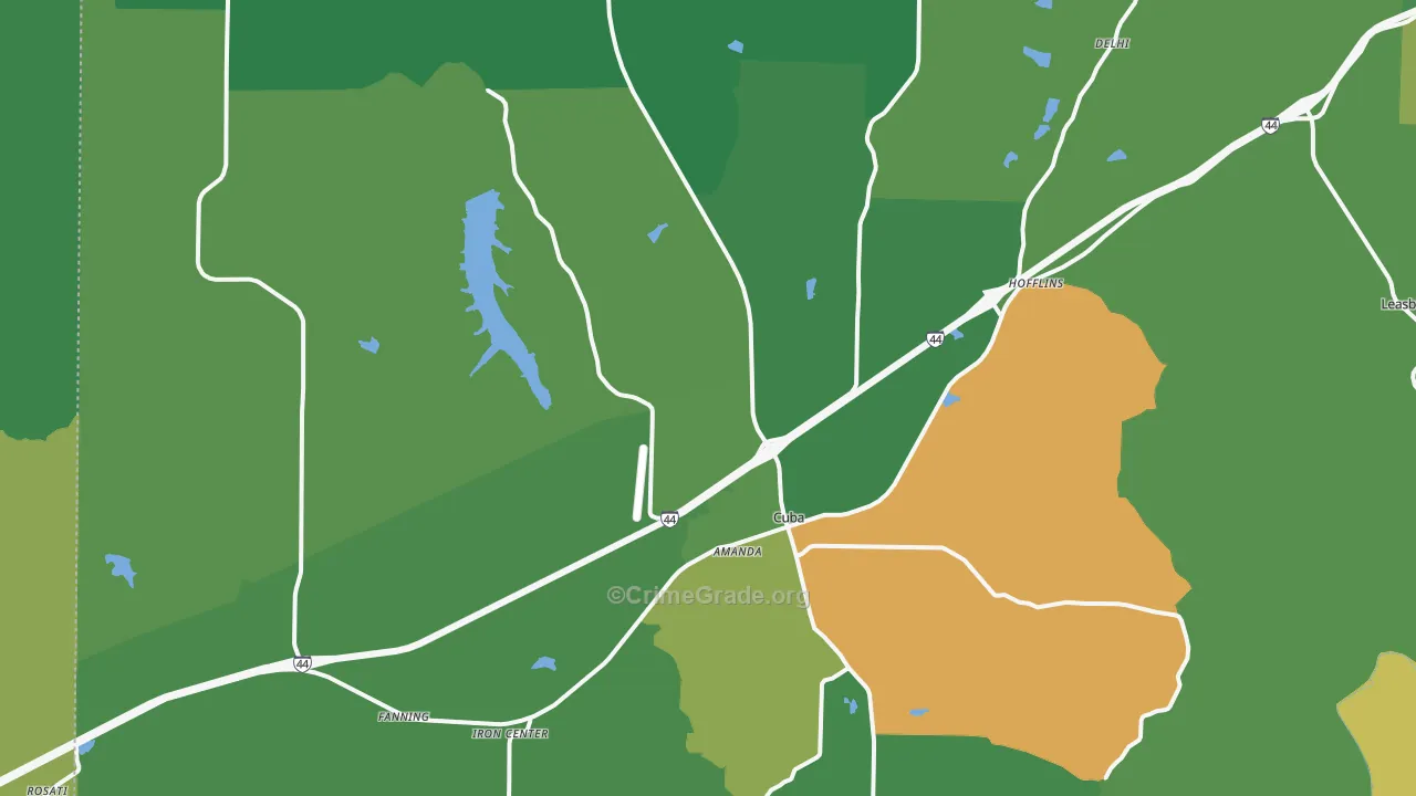 65453, MO Map of Vehicle Theft Rates