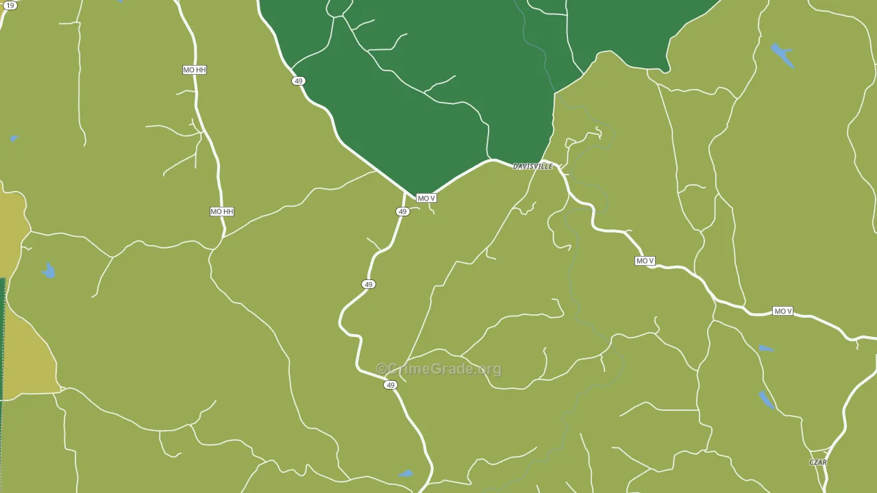 65456, MO Map of Vehicle Theft Rates