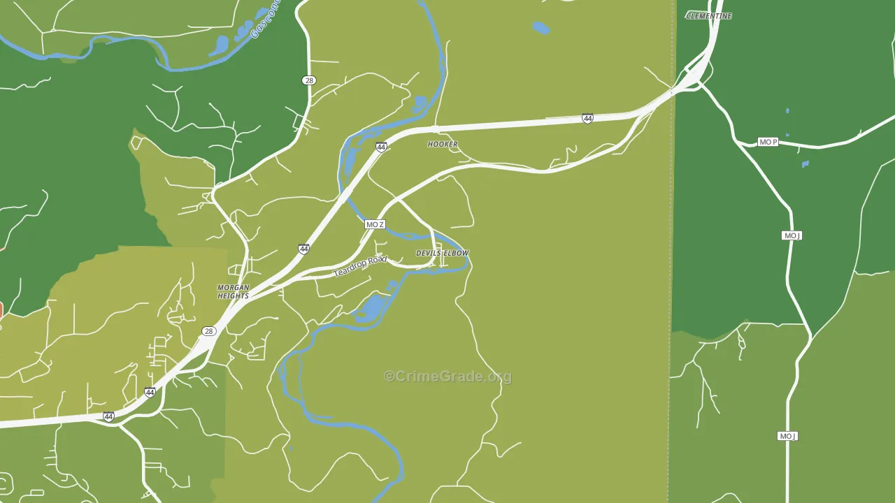 65457, MO Map of Vehicle Theft Rates
