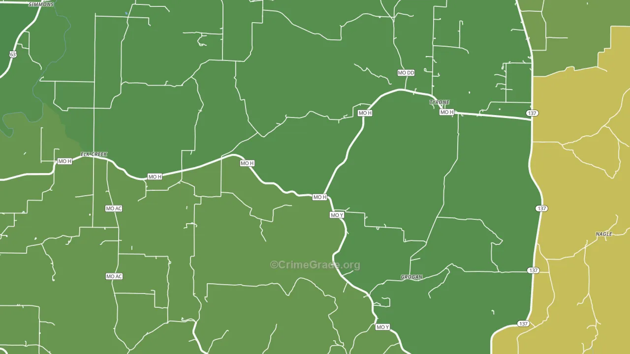 65464, MO Map of Vehicle Theft Rates