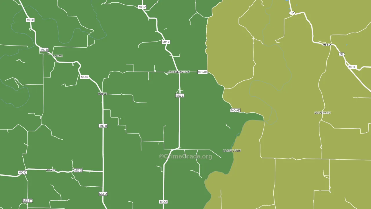 65470, MO Map of Vehicle Theft Rates