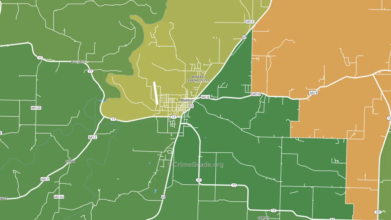 65483, MO Map of Vehicle Theft Rates