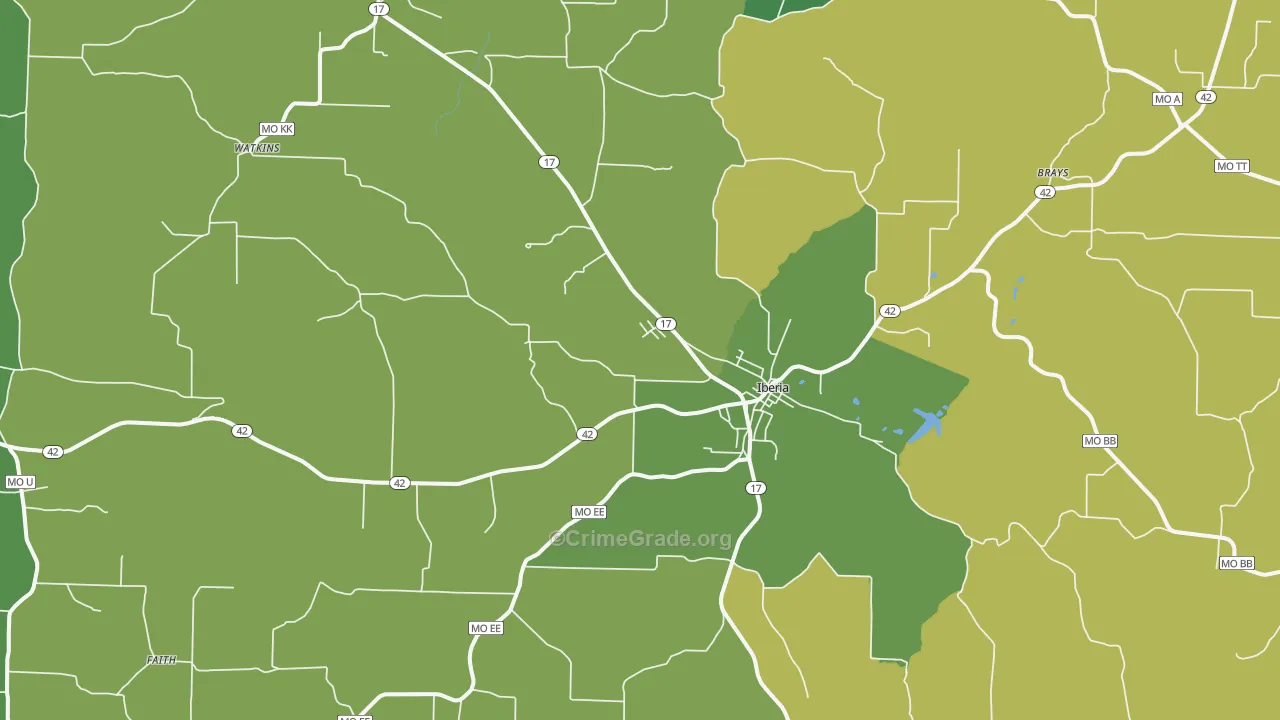 65486, MO Map of Vehicle Theft Rates