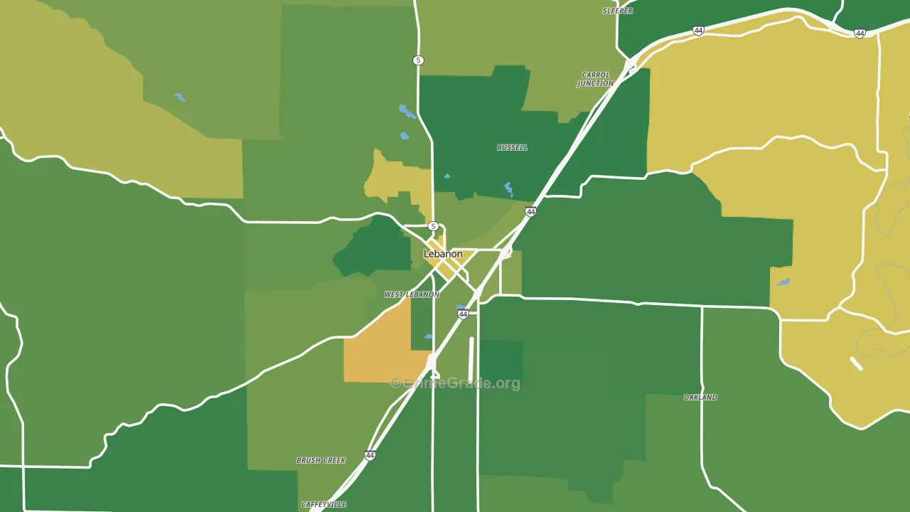65536, MO Map of Vehicle Theft Rates