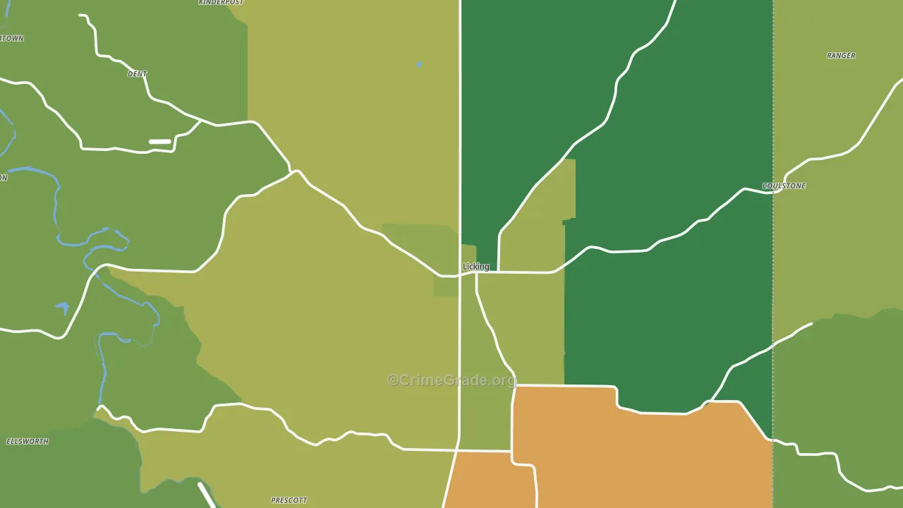 65542, MO Map of Vehicle Theft Rates