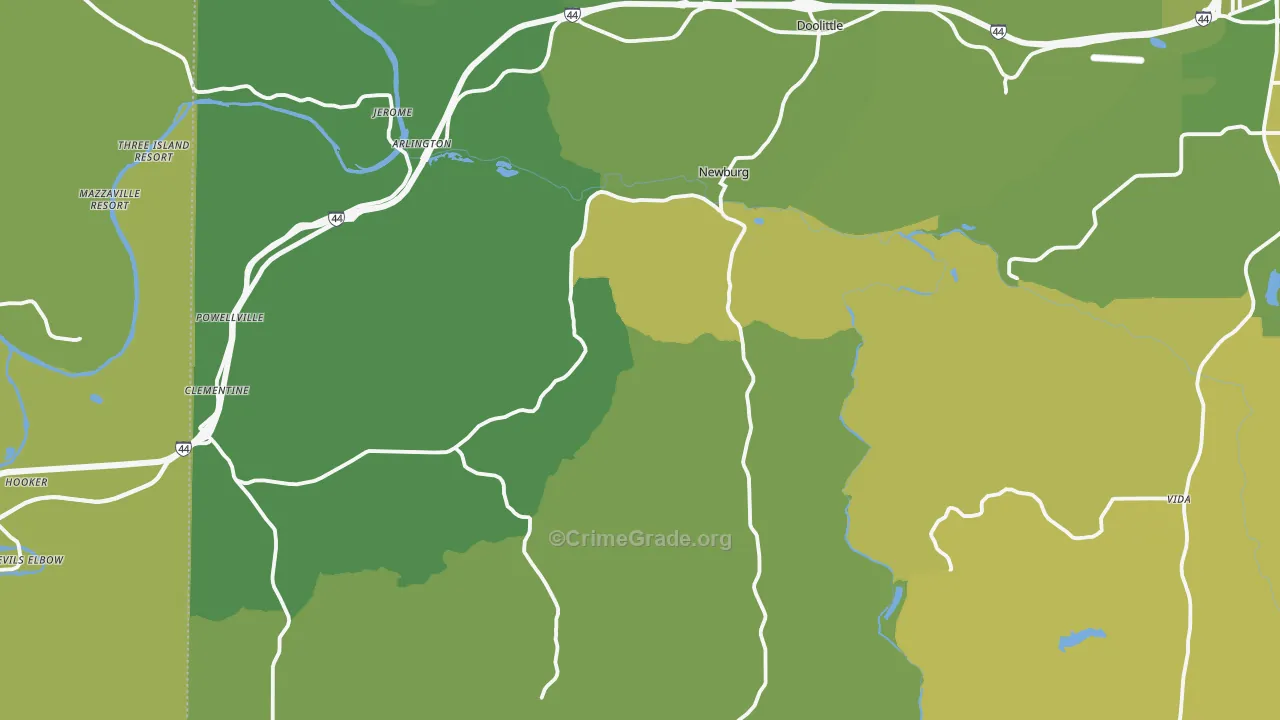 65550, MO Map of Vehicle Theft Rates