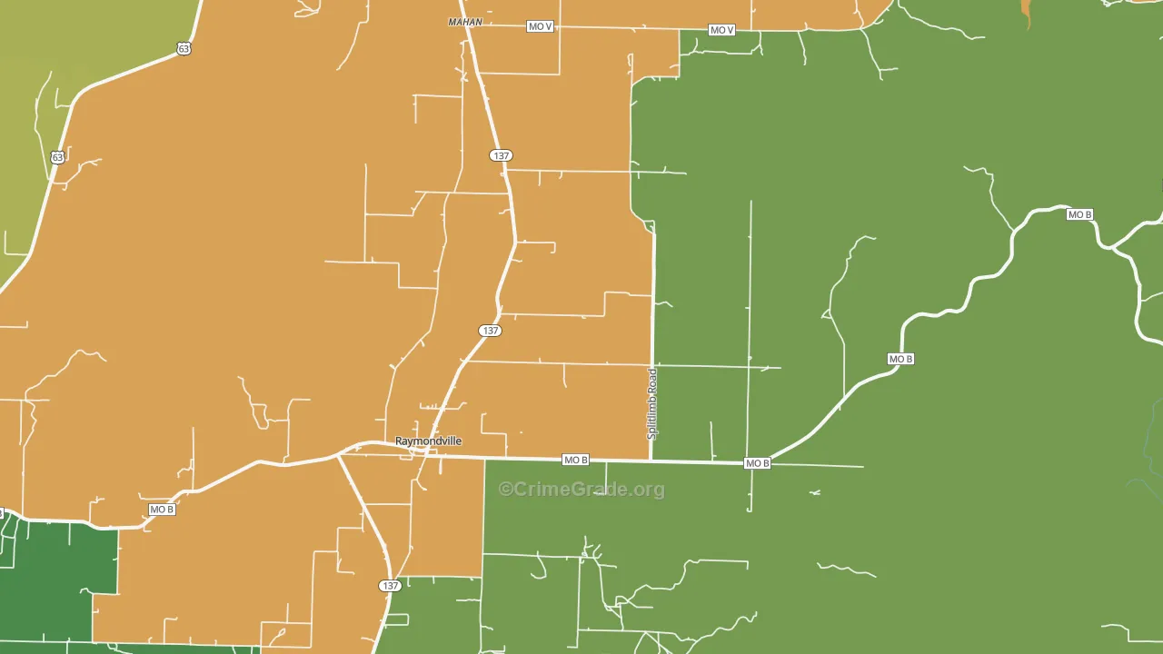 65555, MO Map of Vehicle Theft Rates