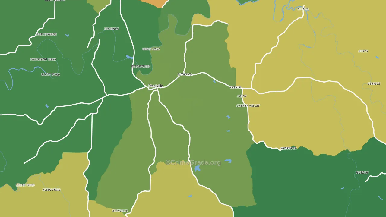 65565, MO Map of Vehicle Theft Rates