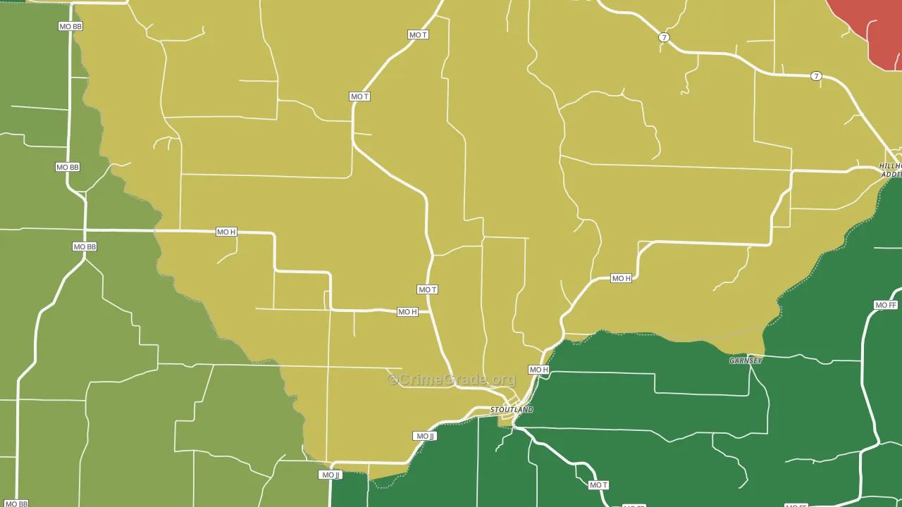 65567, MO Map of Vehicle Theft Rates
