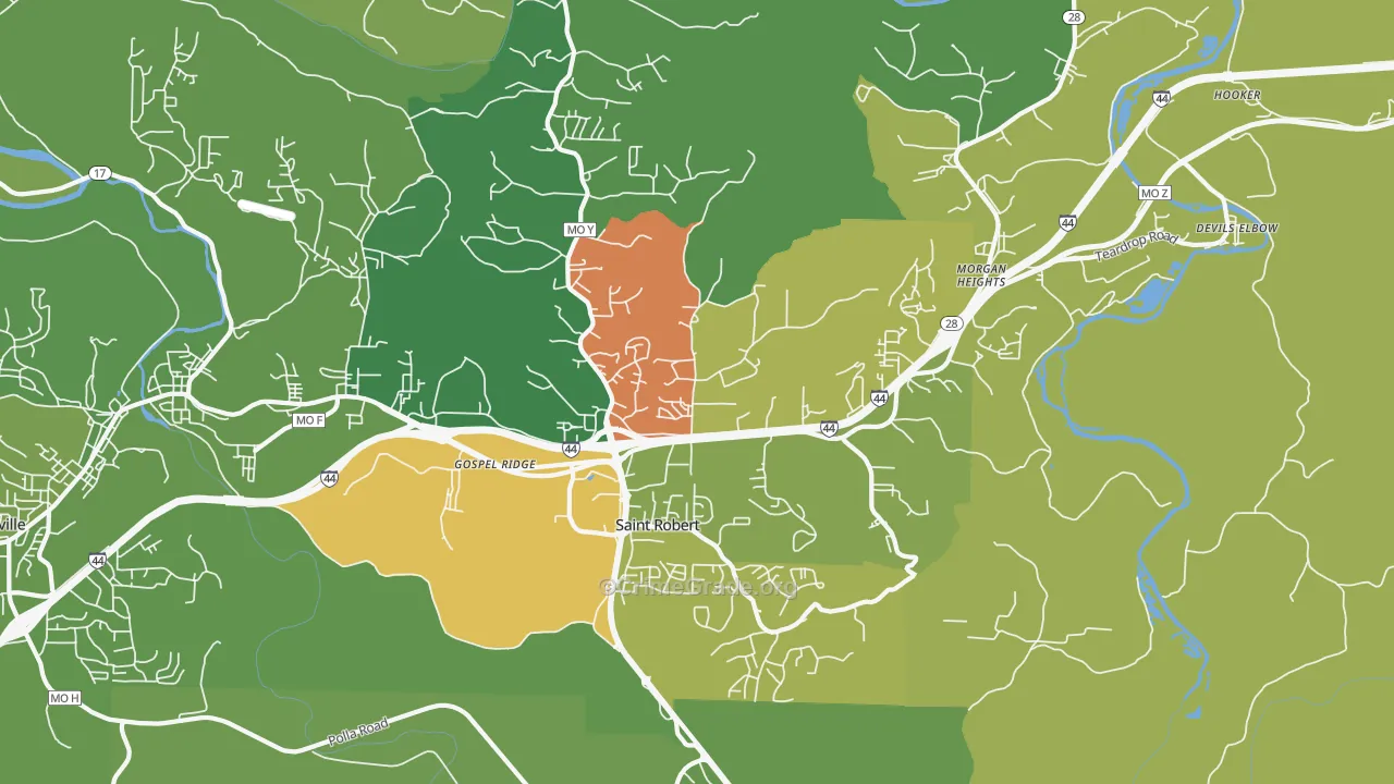 65584, MO Map of Vehicle Theft Rates