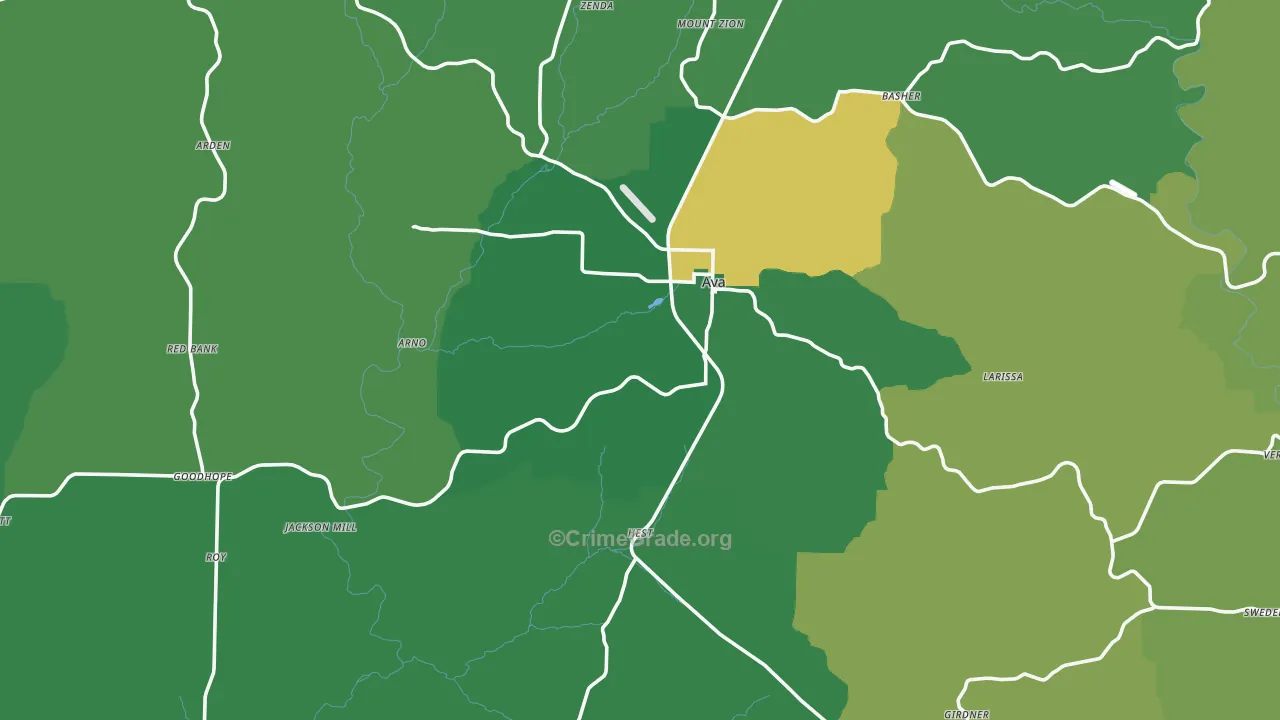 65608, MO Map of Vehicle Theft Rates