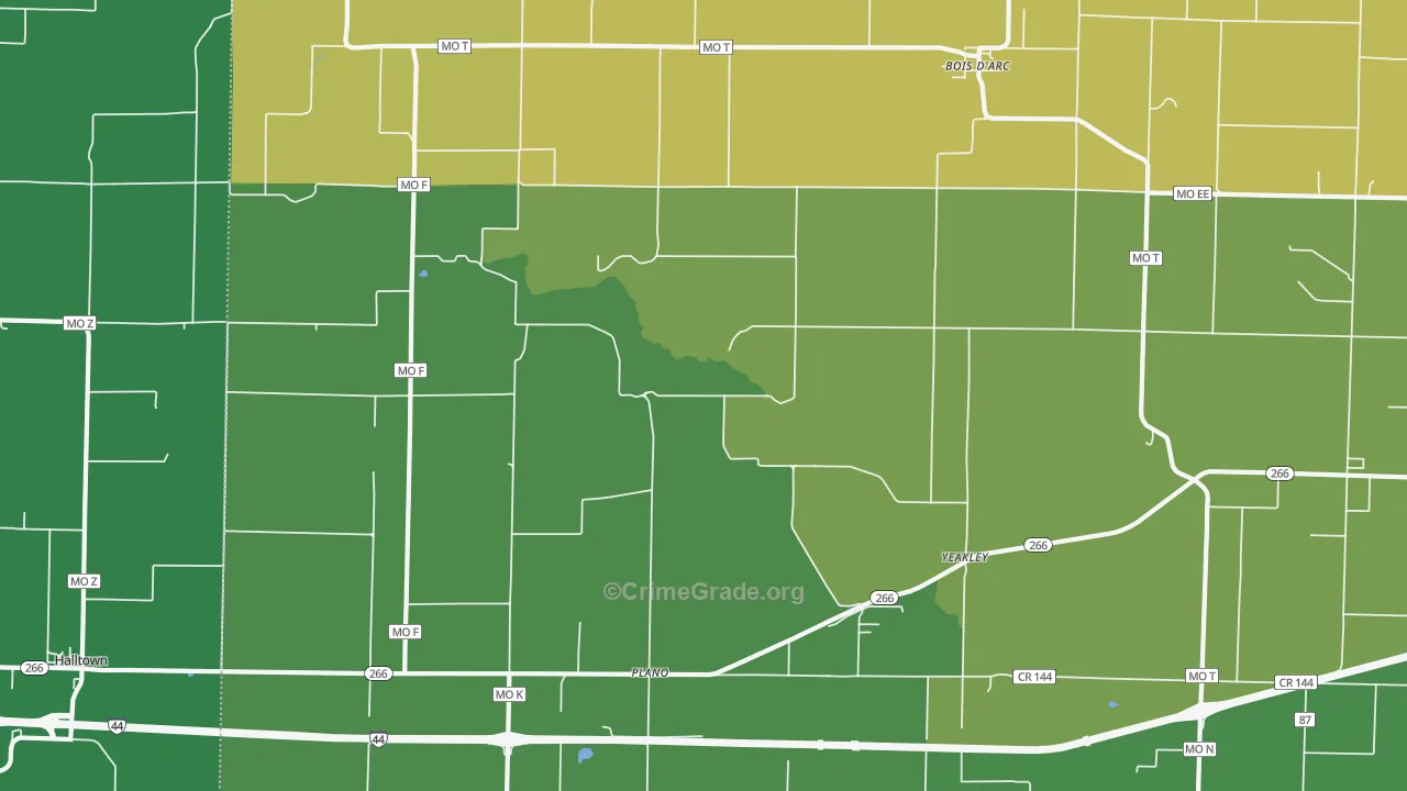 65612, MO Map of Vehicle Theft Rates
