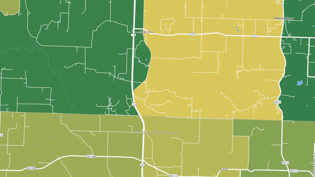 65617, MO Map of Vehicle Theft Rates