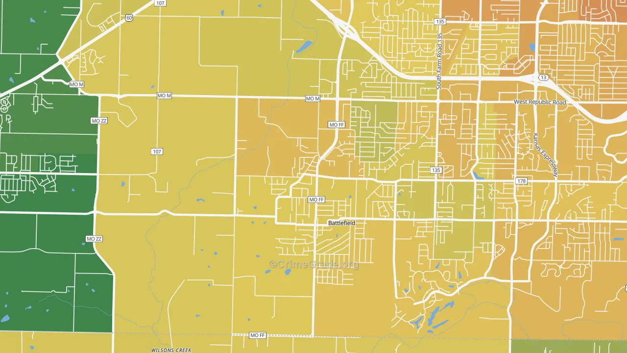 65619, MO Map of Vehicle Theft Rates