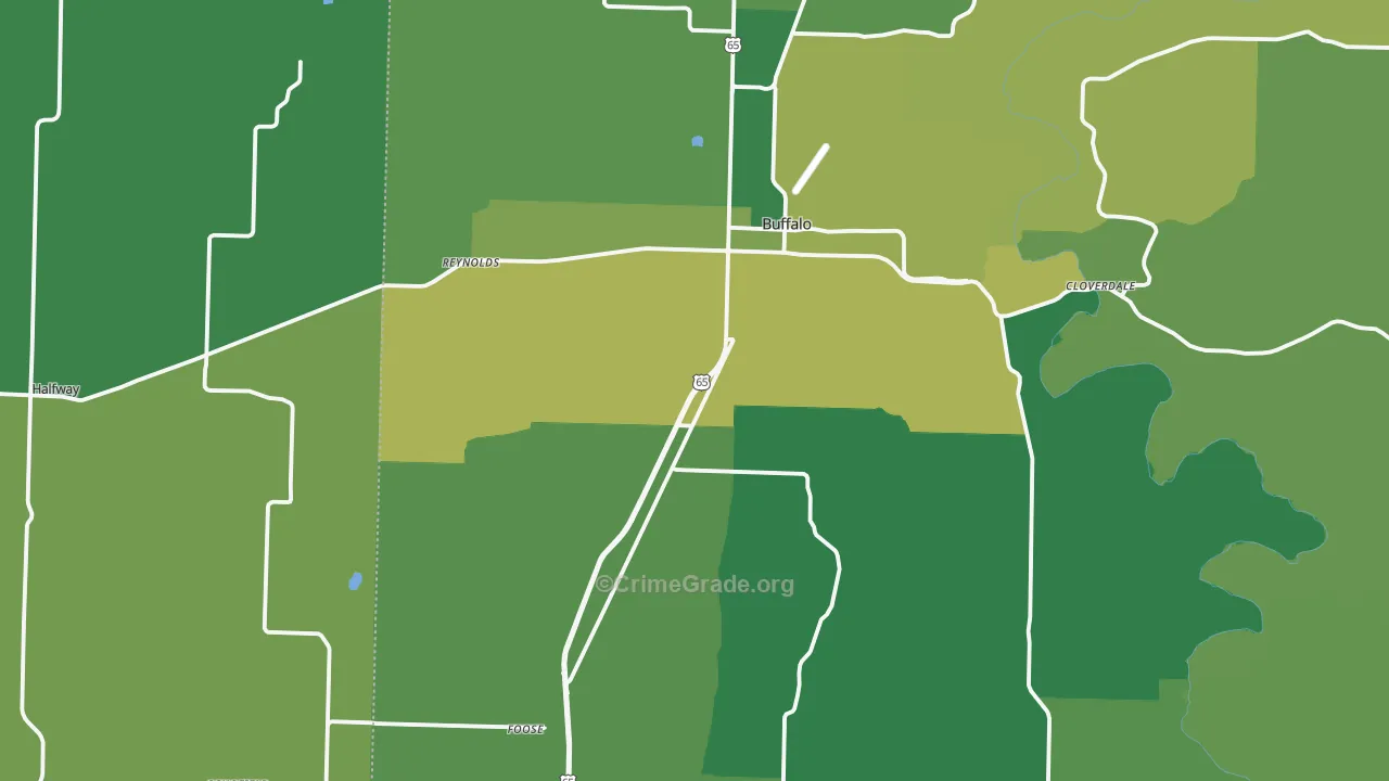 65622, MO Map of Vehicle Theft Rates