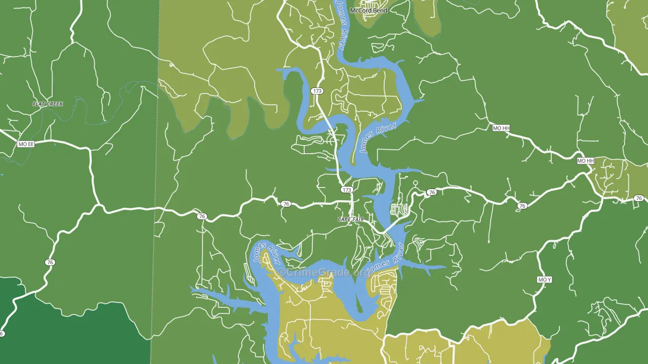 65624, MO Map of Vehicle Theft Rates