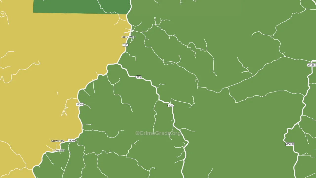 65629, MO Map of Vehicle Theft Rates