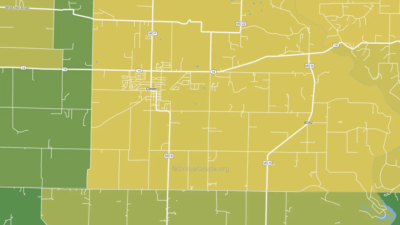 65631, MO Map of Vehicle Theft Rates