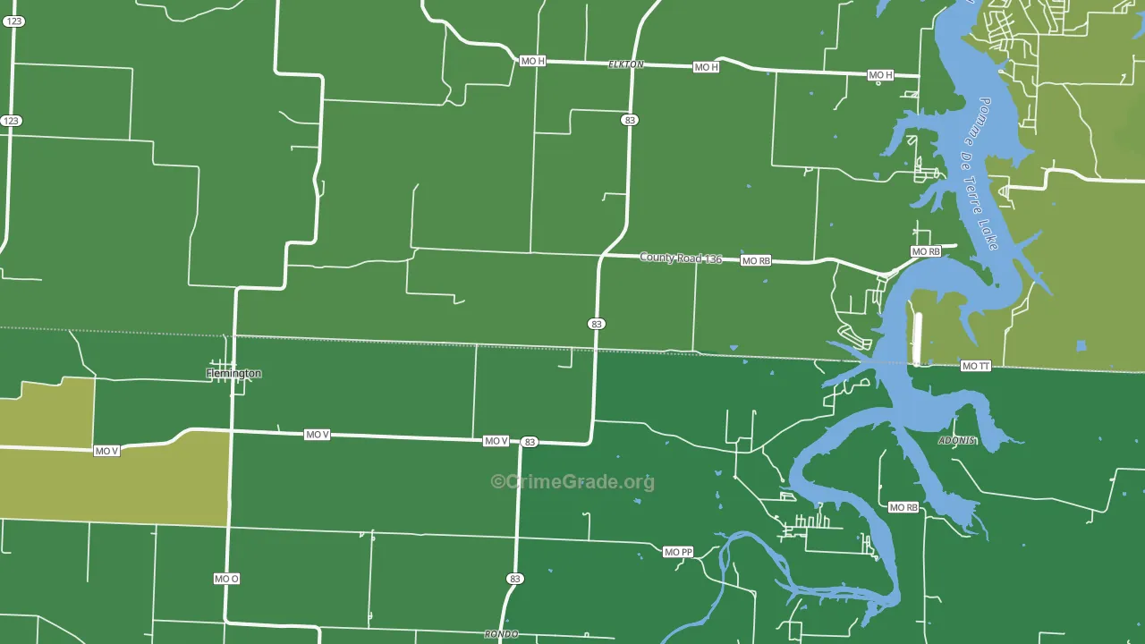 65650, MO Map of Vehicle Theft Rates