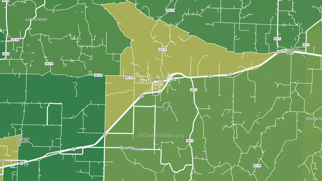 65652, MO Map of Vehicle Theft Rates