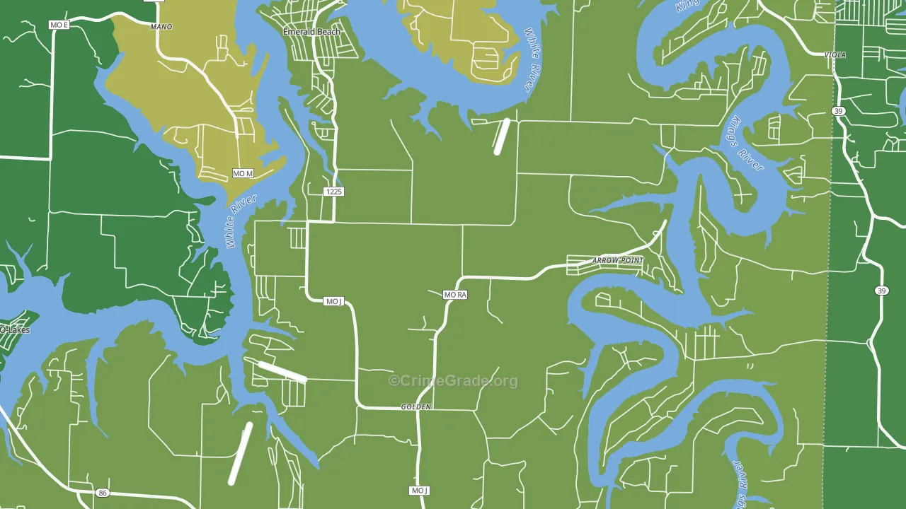65658, MO Map of Vehicle Theft Rates