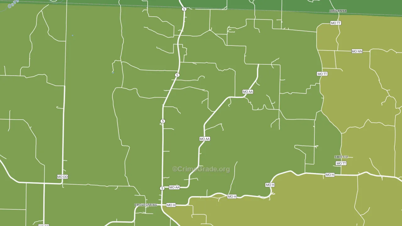 65662, MO Map of Vehicle Theft Rates
