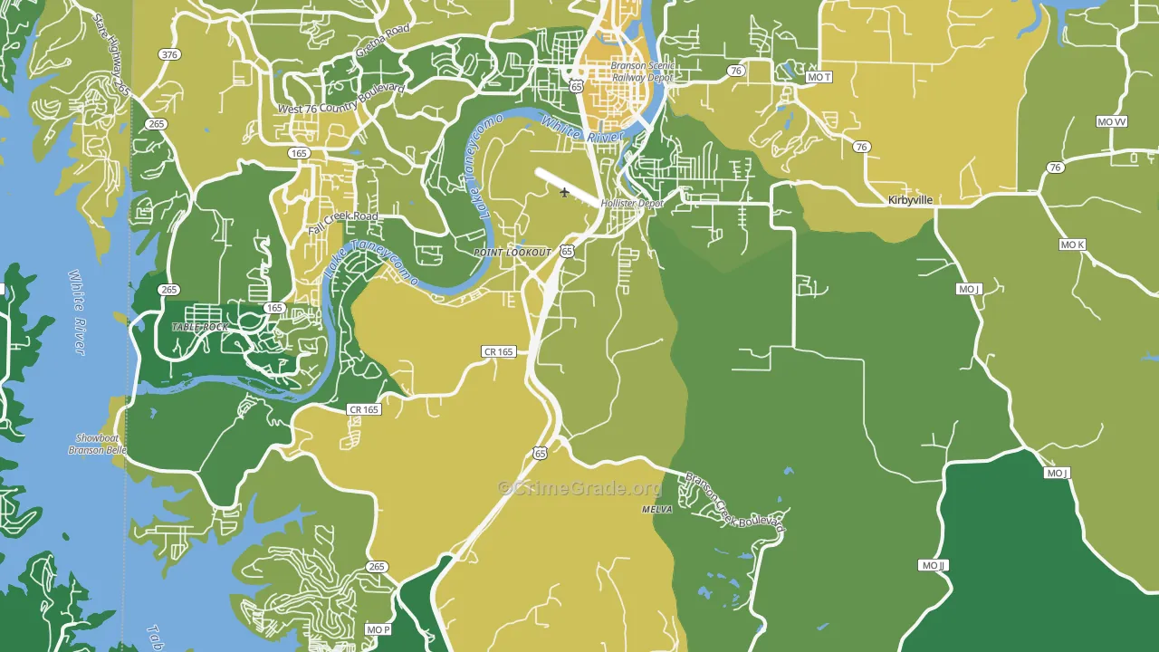65672, MO Map of Vehicle Theft Rates