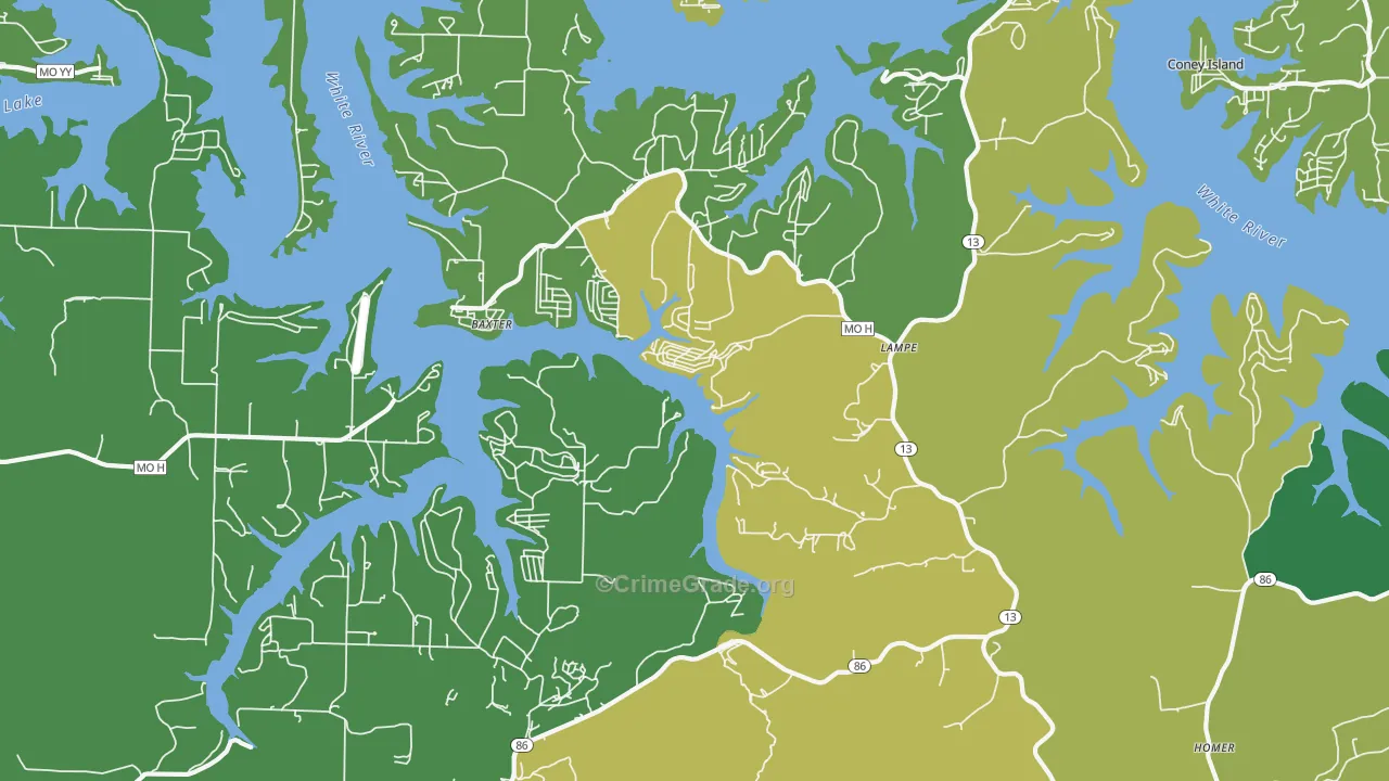 65681, MO Map of Vehicle Theft Rates