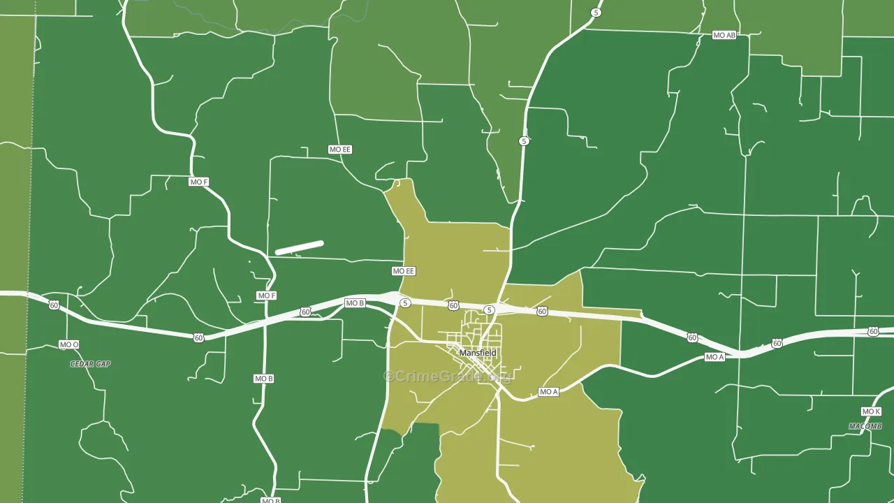 65704, MO Map of Vehicle Theft Rates