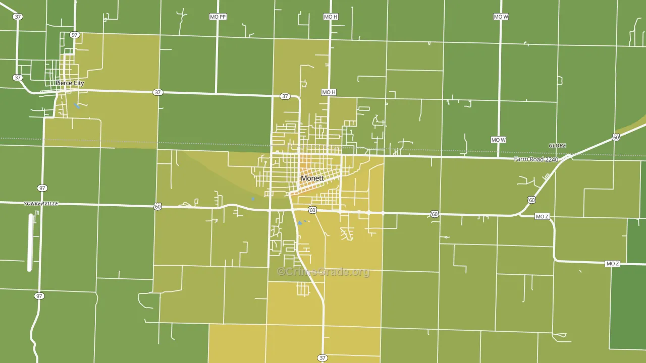 65708, MO Map of Vehicle Theft Rates