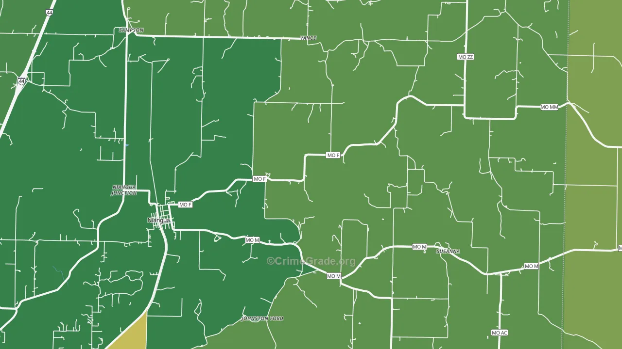 65713, MO Map of Vehicle Theft Rates