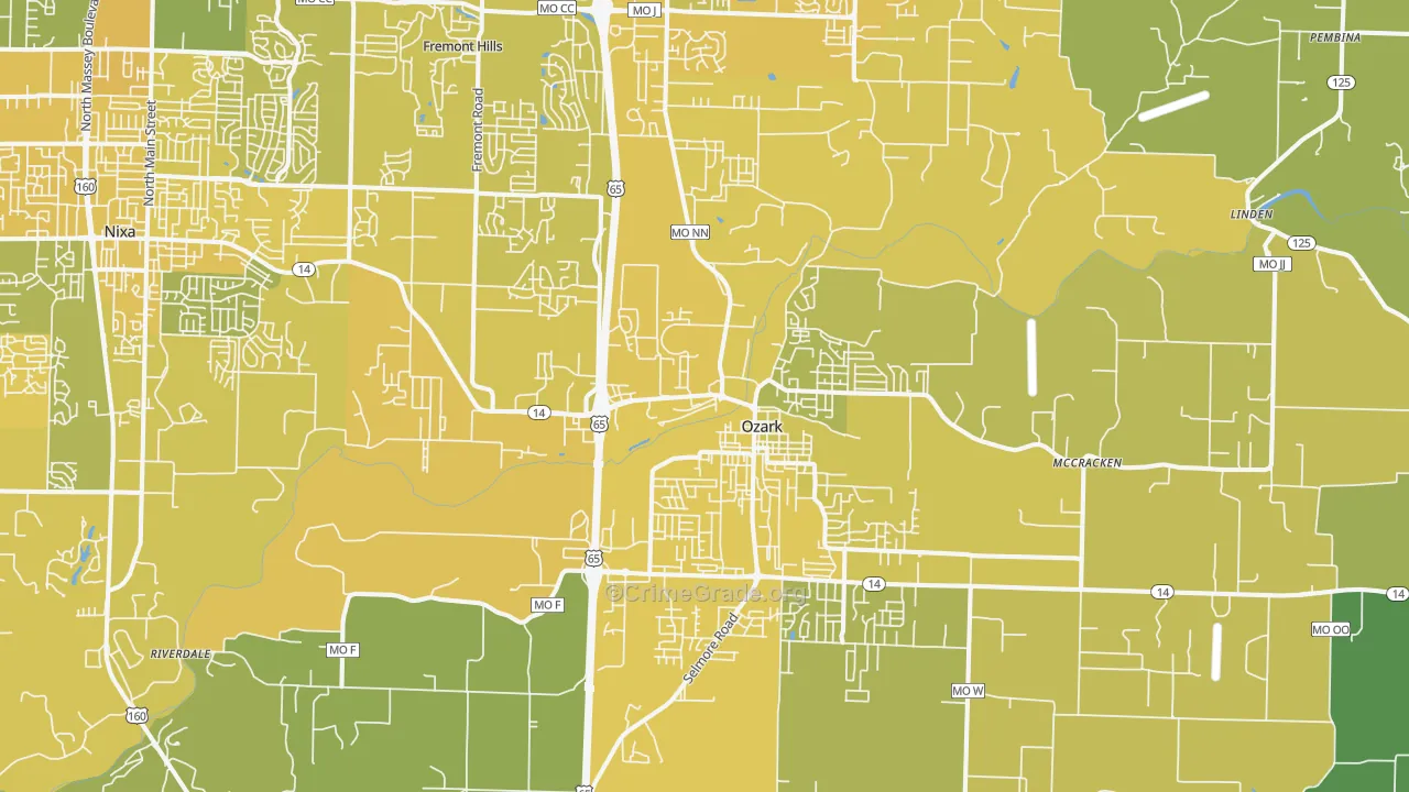 65721, MO Map of Vehicle Theft Rates