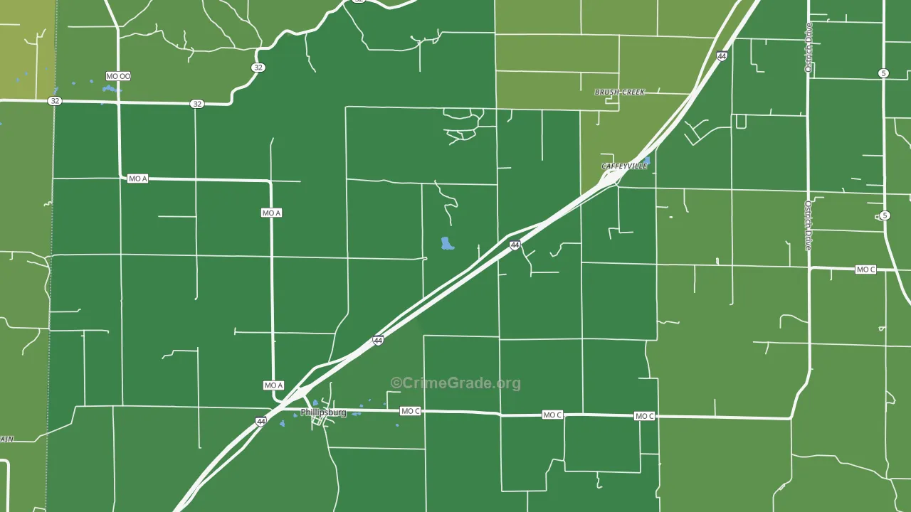 65722, MO Map of Vehicle Theft Rates