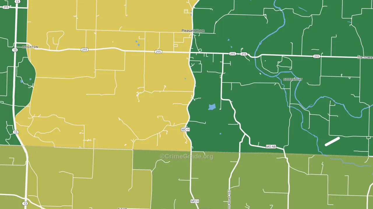 65725, MO Map of Vehicle Theft Rates