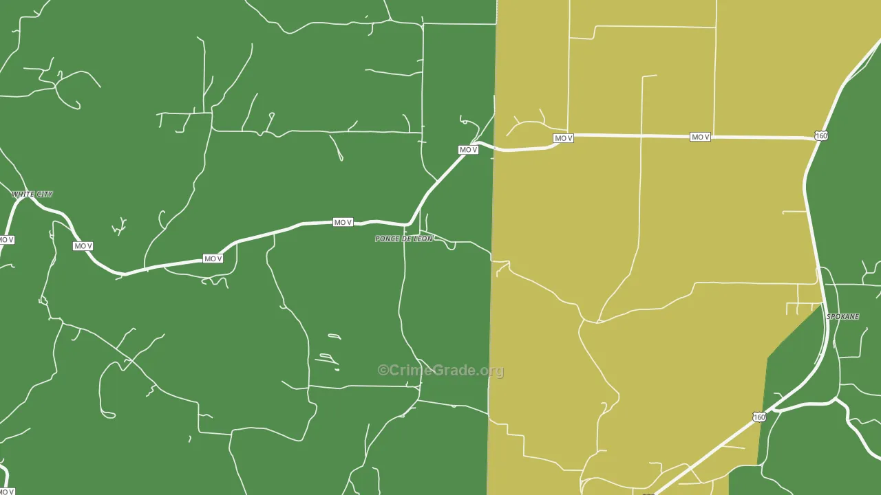 65728, MO Map of Vehicle Theft Rates