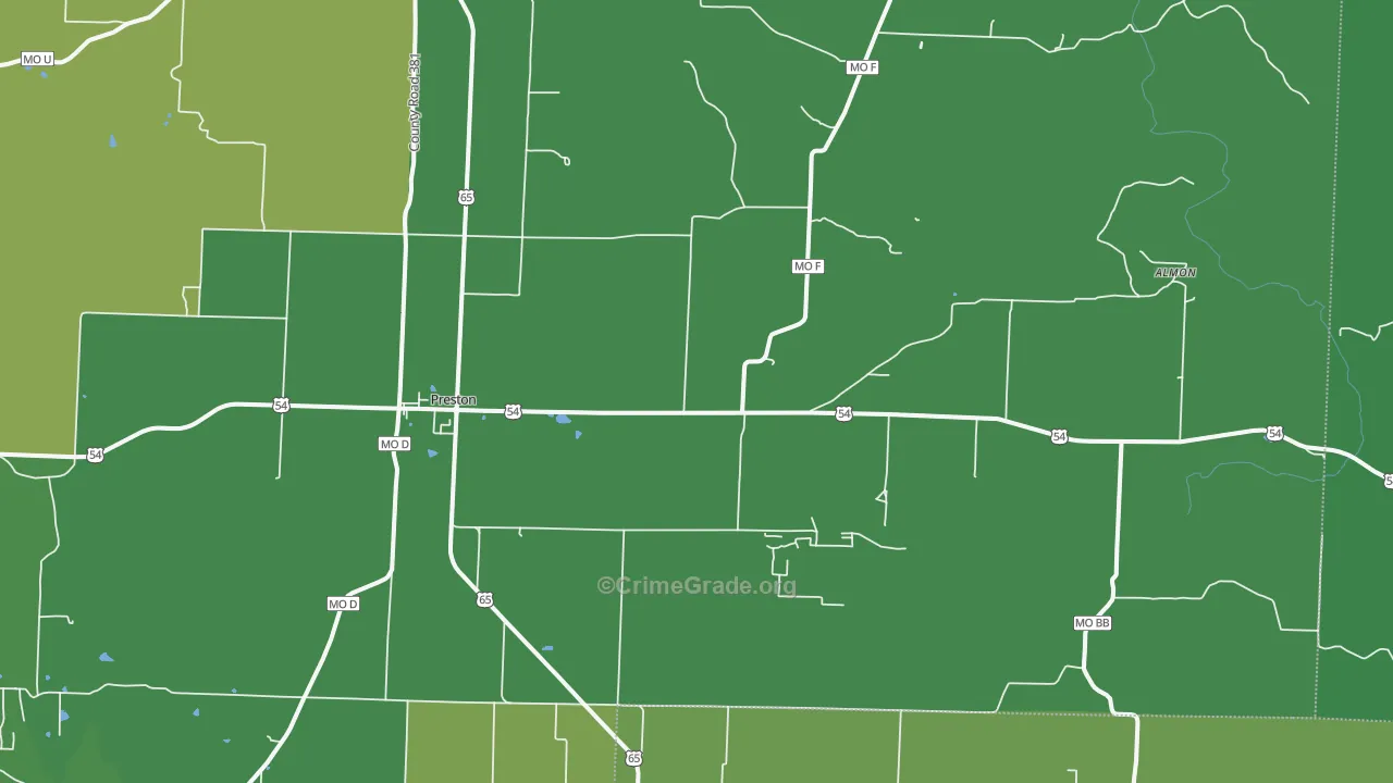65732, MO Map of Vehicle Theft Rates